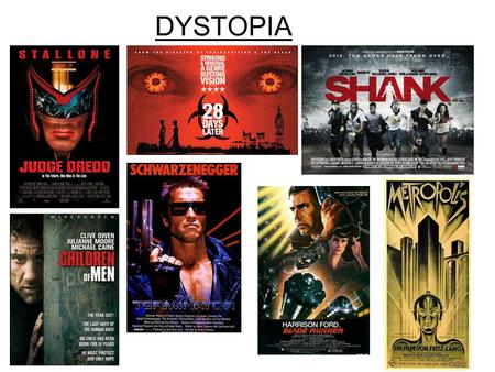 DYSTOPIA. Generic Conventions Dystopian worlds Postmodern themes/ futuristic nightmare Aftermath of a disaster: This is normally a large scale disaster,