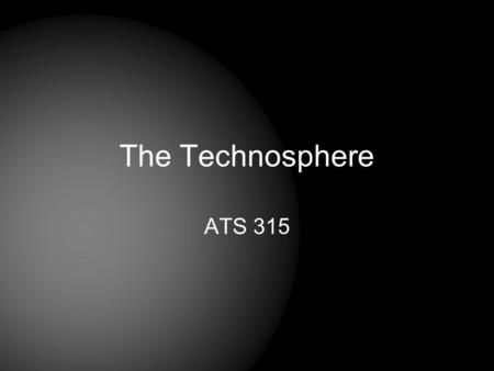 The Technosphere ATS 315. Why read the Stephenson book?