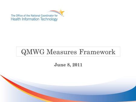 QMWG Measures Framework June 8, 2011. Core + Categorized Menu.