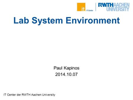 Lab System Environment