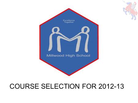 COURSE SELECTION FOR 2012-13. Agenda Overview of Course Selection Procedure Graduation Requirements New Courses Program Options Course Selection Tips-