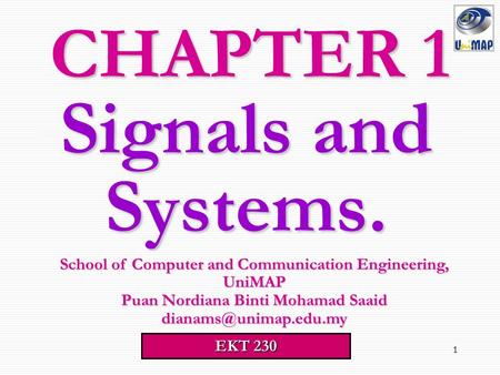 Signals and Systems. CHAPTER 1
