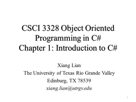 CSCI 3328 Object Oriented Programming in C# Review: Exam I - ppt download