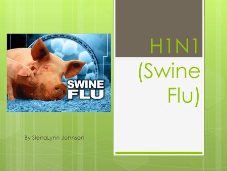 H1N1 (Swine Flu) By SierraLynn Johnson. Description of H1N1  H1N1 (Swine Flu) is a respiratory illness found in pigs or an infection cause by a virus.