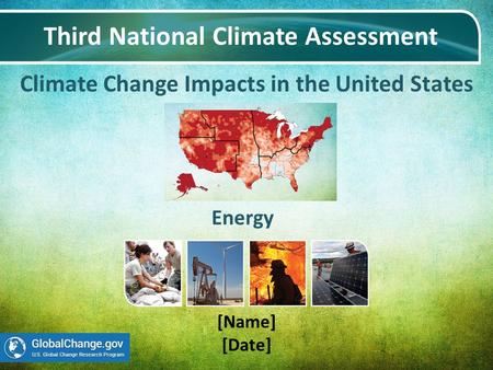 Climate Change Impacts in the United States Third National Climate Assessment [Name] [Date] Energy.