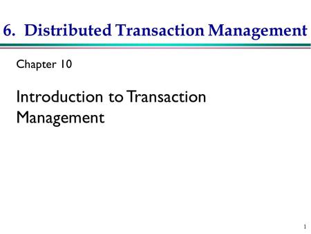 Introduction to Transaction Management