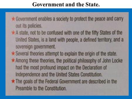 Government and the State.. Forms of Government Basic Concepts of Democracy.