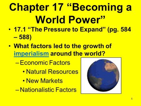 Chapter 17 “Becoming a World Power”