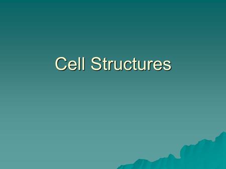 Cell Structures. The Cell Theory  All living things are composed of cells.  Cells are the basic units of structure and function in living things. 