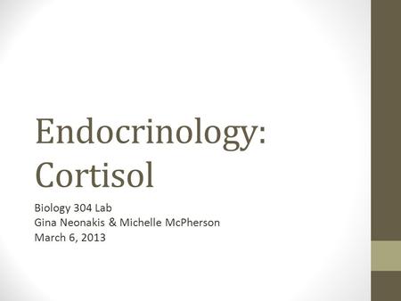 Endocrinology: Cortisol