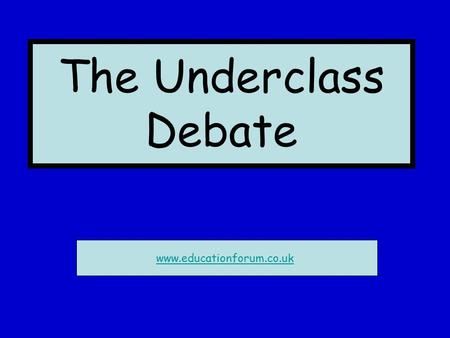 underclass debate