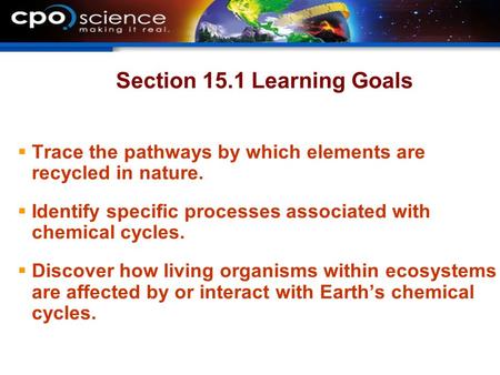 Section 15.1 Learning Goals