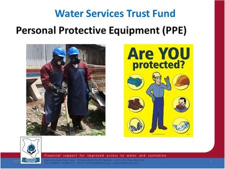 Water Services Trust Fund Personal Protective Equipment (PPE) 10/14/20151.