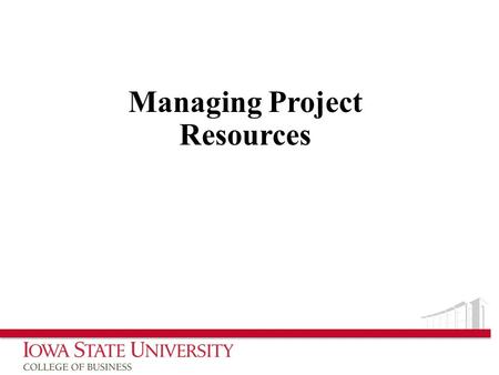 Managing Project Resources. Project Resources Human Resources Project stakeholders: – Customers – Project team members – Support staff Systems analyst.