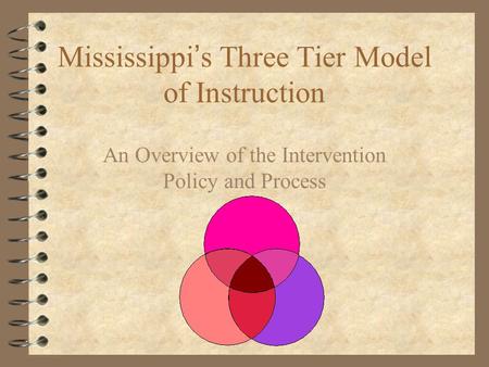 Mississippi’s Three Tier Model of Instruction An Overview of the Intervention Policy and Process.