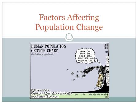 Factors Affecting Population Change. Exponential Vs. Logistic Growth.