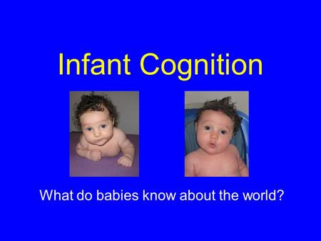 Infant Cognition What do babies know about the world?
