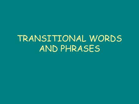 better transition words