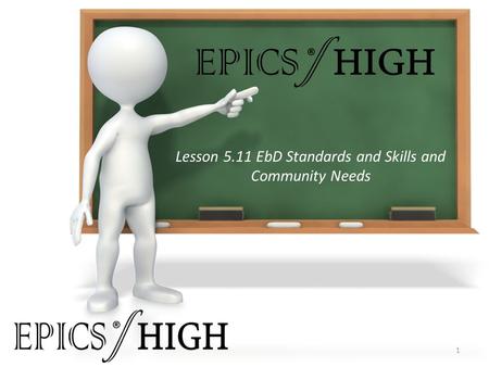 Lesson 5.11 EbD Standards and Skills and Community Needs 1 ® ®