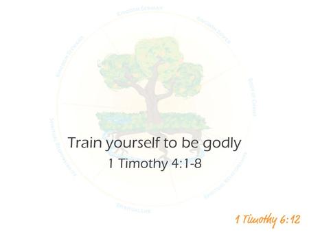 Train yourself to be godly 1 Timothy 4:1-8. Who is a person you know who has abandoned their faith in Christ What were the factors?