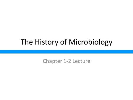 The History of Microbiology Chapter 1-2 Lecture. First Microorganisms on Earth Fossils of primitive microbes found in ancient rock formations date back.
