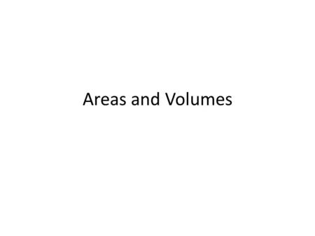 Areas and Volumes. Area of a circle We need a substitution.