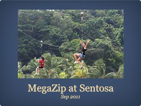 MegaZip at Sentosa Sep 2011. Questions 1.Describe the energy changes as a person moves down along the flying fox. 2.Using the law of conservation.