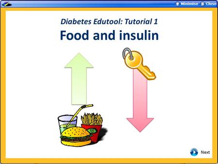 Diabetes Edutool: Tutorial 1 Food and insulin. Introduction During these tutorials, the individual effects that can affect the blood glucose will first.