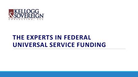THE EXPERTS IN FEDERAL UNIVERSAL SERVICE FUNDING.