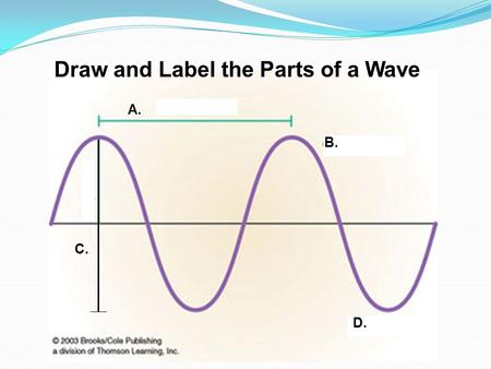 A. D. C. B. Draw and Label the Parts of a Wave. How is the ocean floor studied??