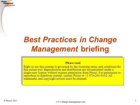 Best Practices in Change Management briefing
