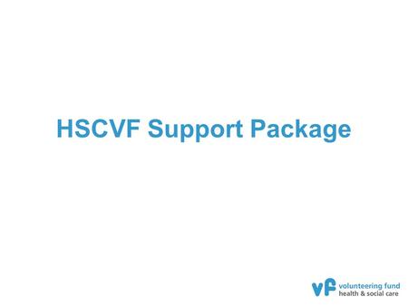 HSCVF Support Package. Delivery agencies A highly experienced, third sector focussed team Extensive experience in capacity building, volunteering, health.