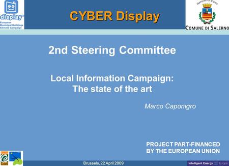Brussels, 22 April 2009 2nd Steering Committee Local Information Campaign: The state of the art Marco Caponigro CYBER Display PROJECT PART-FINANCED BY.