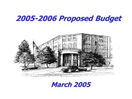2005-2006 Proposed Budget March 2005. 2005-06 Budget Proposed Personnel Personnel HS Guidance Counselor$ 60,000 Teacher – Autistic Program$ 65,000 2 Aides.