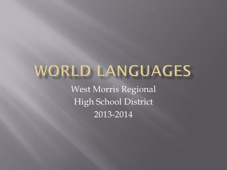West Morris Regional High School District 2013-2014.