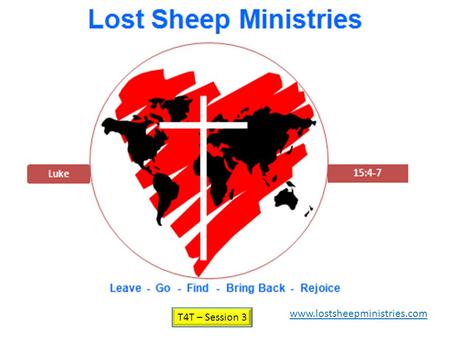 T4T – Session 3 www.lostsheepministries.com. Training T T T T 4 4 For Trainers Session 3.