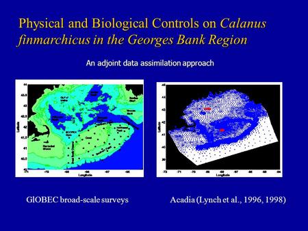 An adjoint data assimilation approach Physical and Biological Controls on Calanus finmarchicus in the Georges Bank Region GlOBEC broad-scale surveysAcadia.