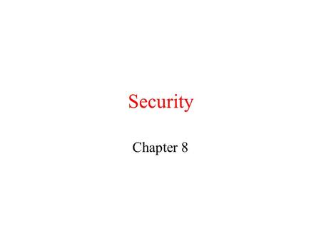 Security Chapter 8.