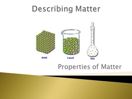 Properties of Matter.  Matter: Anything that has mass and volume.