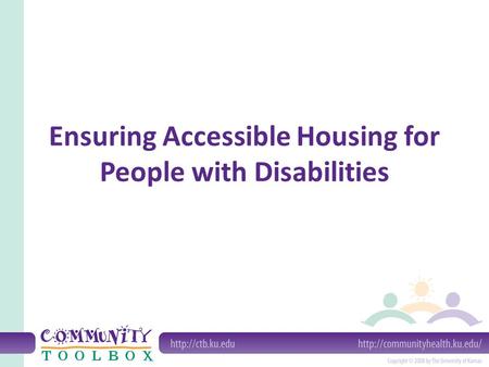 Ensuring Accessible Housing for People with Disabilities.