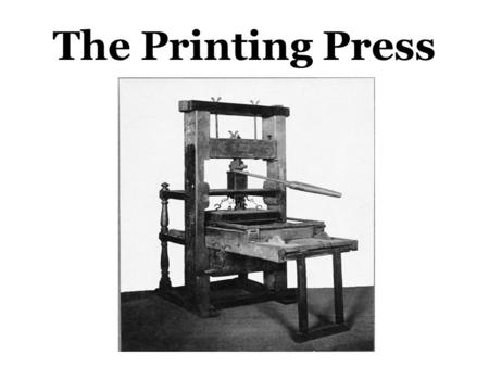 The Printing Press. Effects of the Printing Press On Religion…. For the first time, people could read the Bible and other religious books in their own.