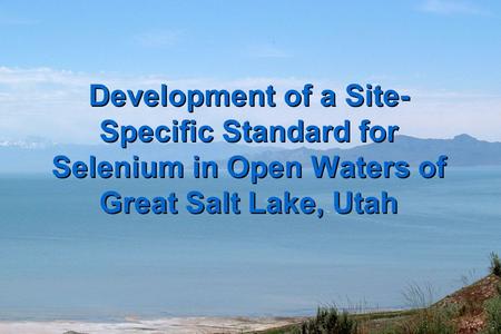 Development of a Site- Specific Standard for Selenium in Open Waters of Great Salt Lake, Utah.