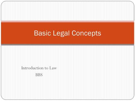 Introduction to Law BBS