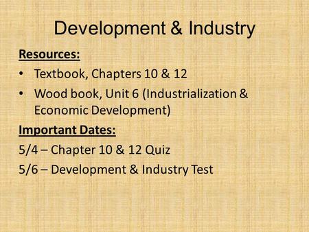 Development & Industry