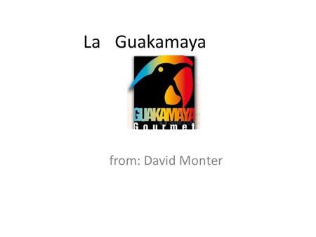 La Guakamaya from: David Monter. Appetizers=1 Chips with tomato, hot sauce.