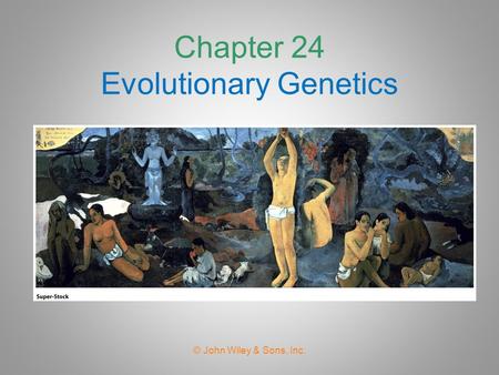 Chapter 24 Evolutionary Genetics © John Wiley & Sons, Inc.