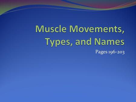 Muscle Movements, Types, and Names