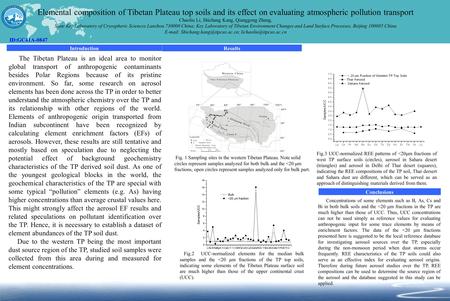 Elemental composition of Tibetan Plateau top soils and its effect on evaluating atmospheric pollution transport Chaoliu Li, Shichang Kang, Qianggong Zhang,
