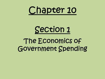 The Economics of Government Spending