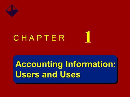 Accounting Information: Users and Uses Accounting Information: Users and Uses C H A P T E R 1.
